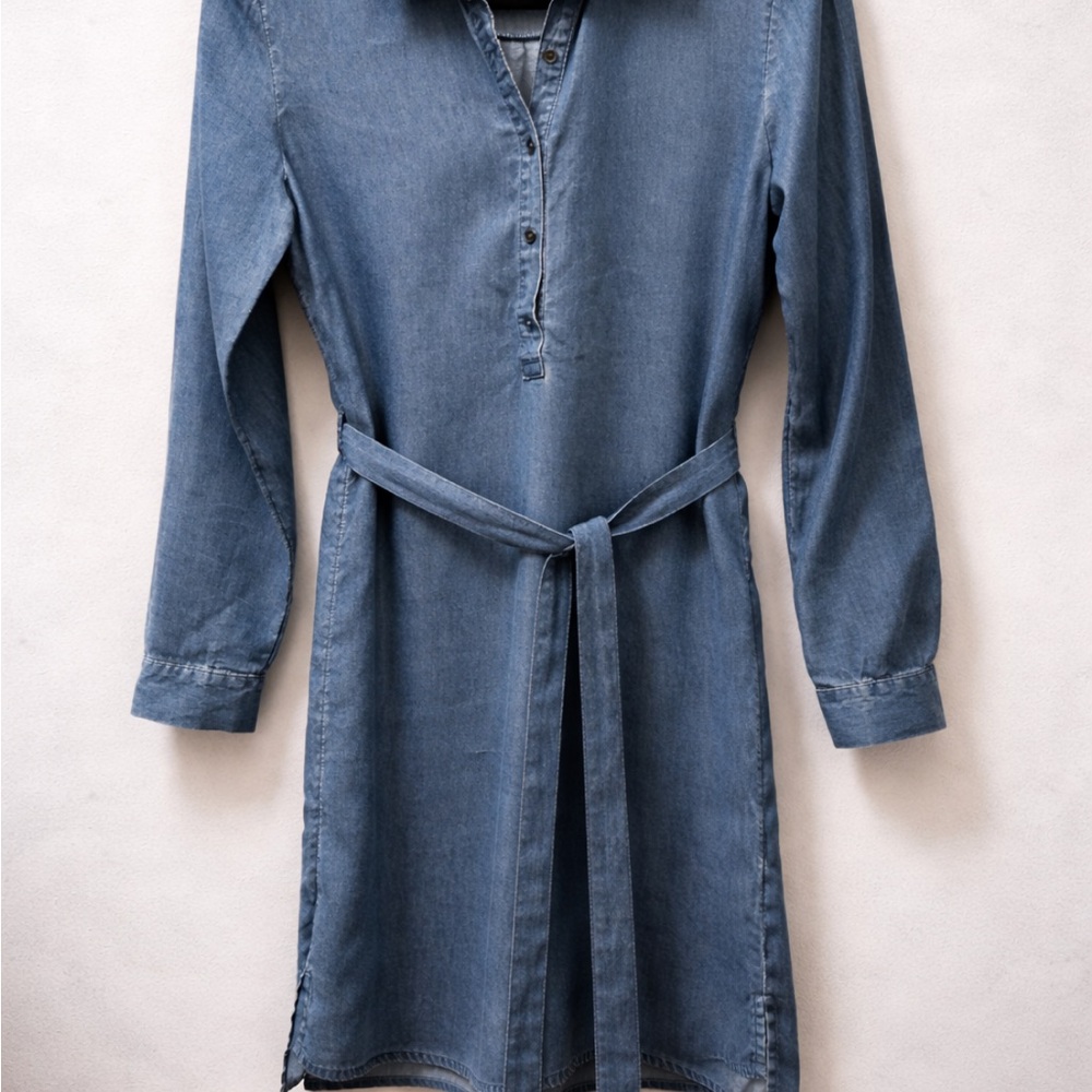 Forever 21 Chambray Denim Shirt Dress with Tie Waist